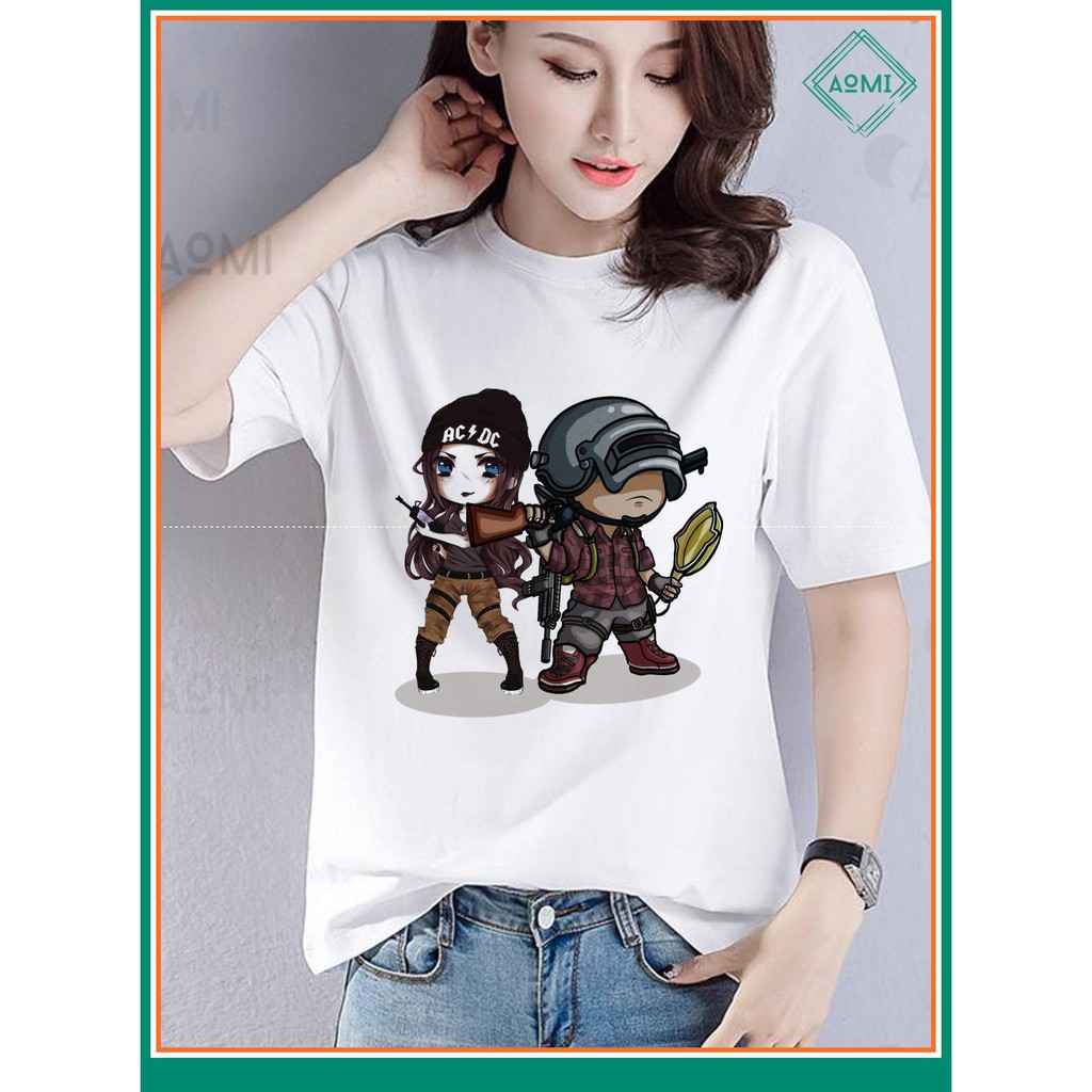 ÁO THUN NAM NỮ AT2378 PUBG GAME AC DC THỜI TRANG AOMI unisex PHONG CÁCH CÁ TÍNH ĐẸP