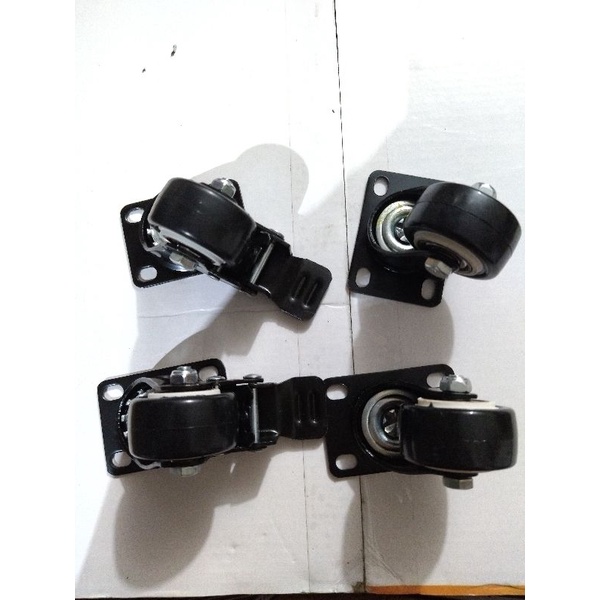Bánh xe đen viền 4cm Loại Tốt - Có Khóa Chống Trượt Xoay