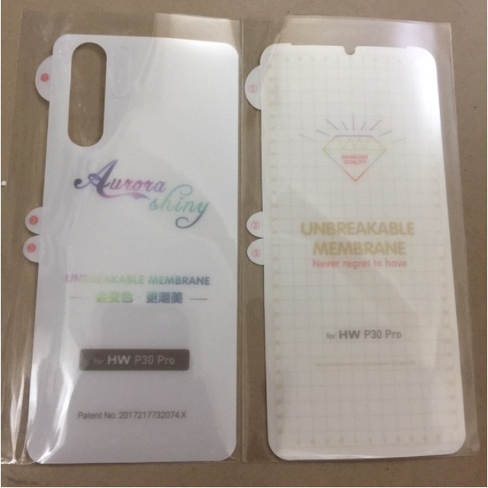 bộ dán dẻo PPF cho Huawei P30 Pro bảo vệ máy ( mặt trước + sau )