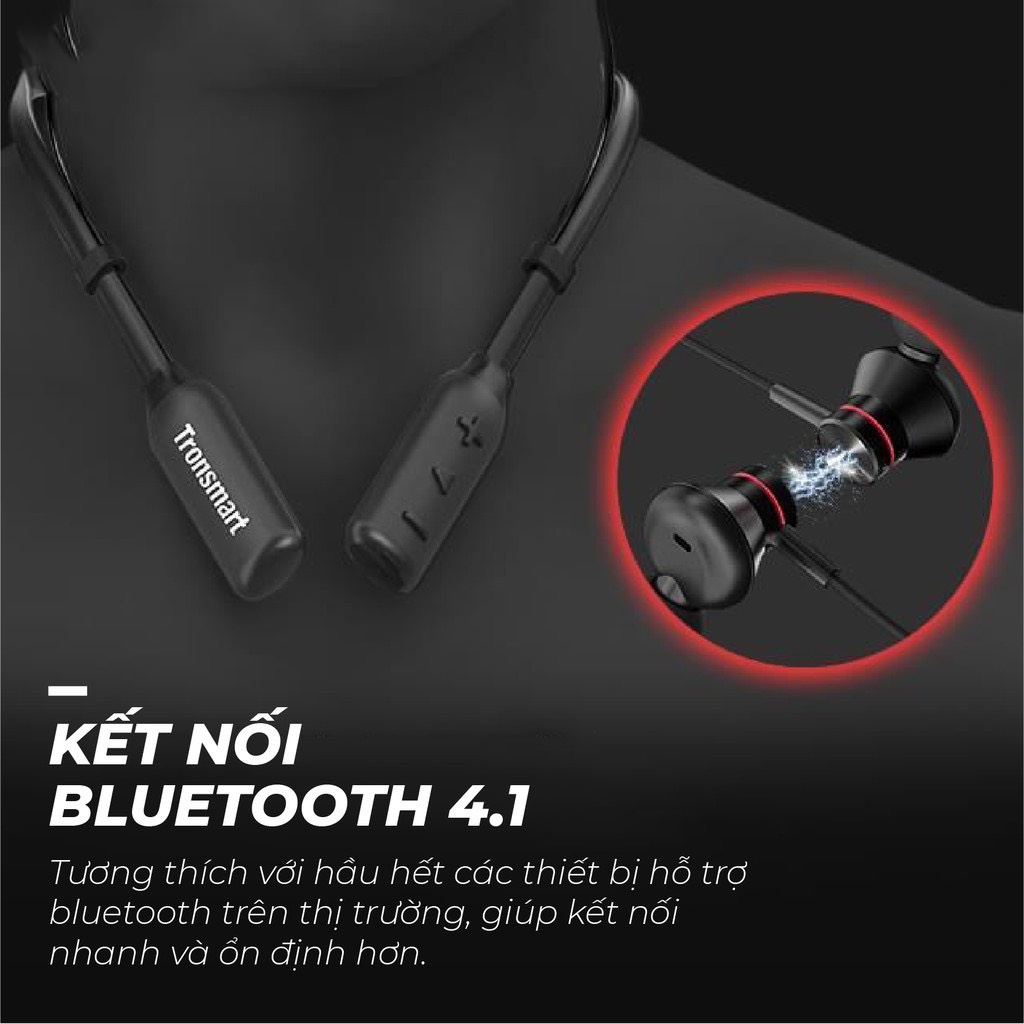 Tai nghe Bluetooth Tronsmart Encore S2 Plus Chống nước IPX5 Khử tiếng ồn - Hàng chính hãng