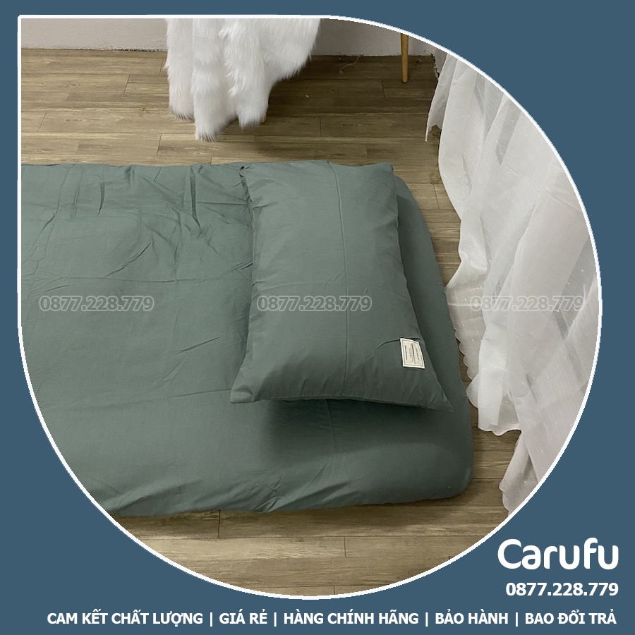 Ga nệm topper 1m4 x 2m Cotton Tici bo chun Mát lạnh giặt máy thoải mái | Carufu