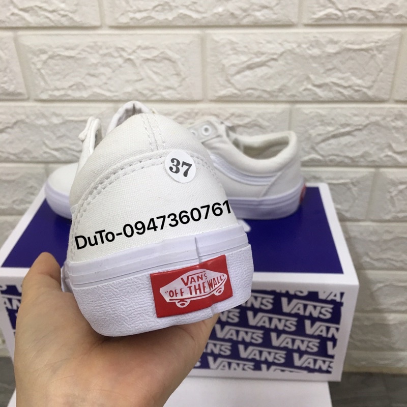 Giày 𝐕𝐀𝐍𝐒 old skool trắng size 36->43