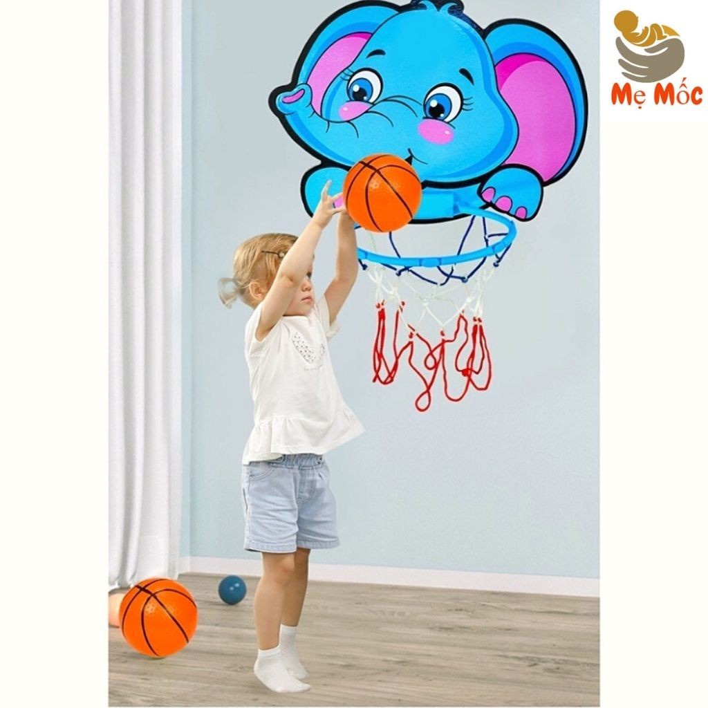 Đồ Chơi Vận Động Bộ Bóng Rổ Treo Tường Ném Bóng Cho Bé Rèn Luyện Phát Triển Chiều Cao, Shop Mẹ Mốc ,BRT