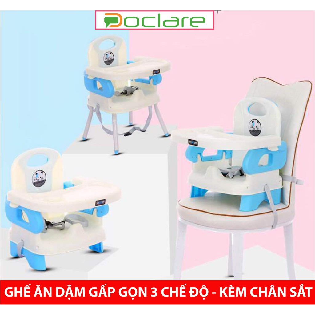 [HÀNG NỘI ĐỊA HÀN QUỐC] GHẾ ĂN DẶM GẤP GỌN 3 CHẾ ĐỘ CHO BÉ - KÈM CHÂN SẮT