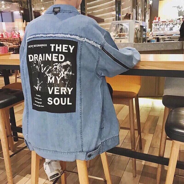 Áo KHOÁC JEAN Nam Đắp Hình THEY DRAINED from rộng (HÌNH THẬT) Chiwawa shop
