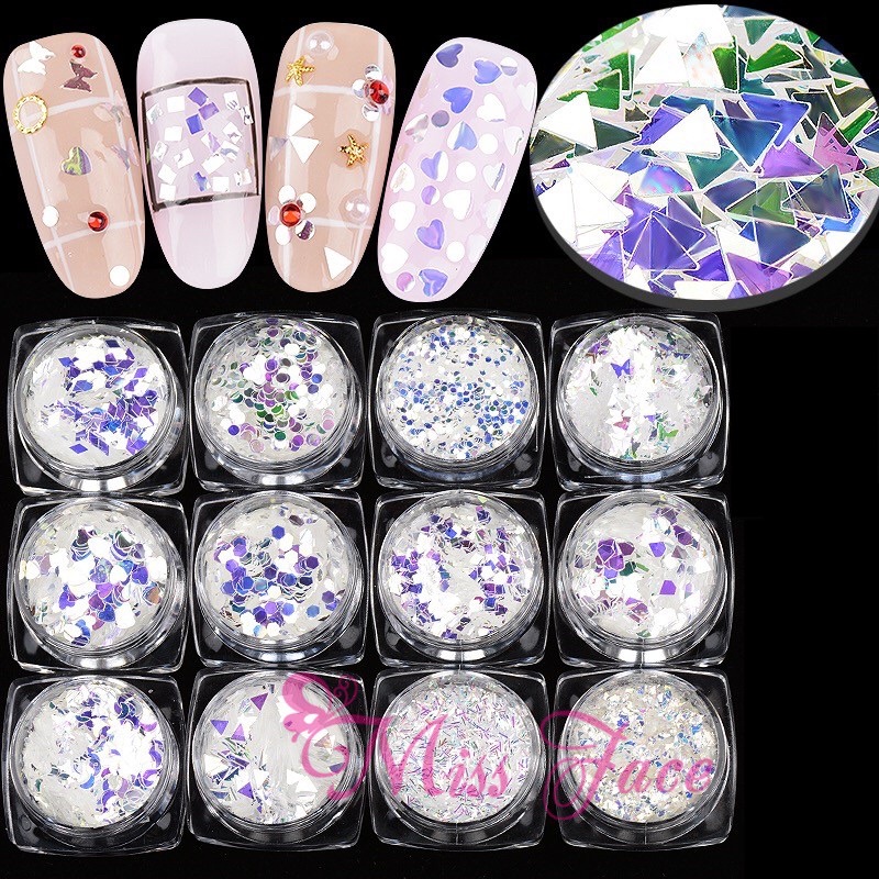 Set nhũ kim tuyến trắng siêu sáng 12 hủ