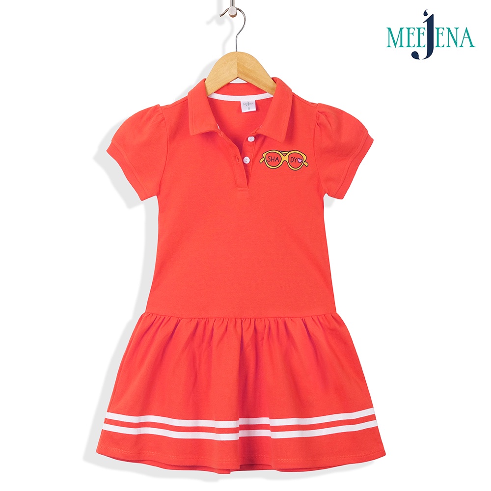 Đầm Bé Gái Cổ Sơ Mi MEEJENA Ngắn Tay Vải Cá Sấu 14-38 kg - 1827