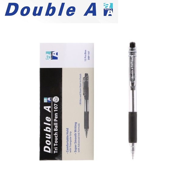 Bút bi Double A TriTouch 0.7mm, Màu xanh, đen