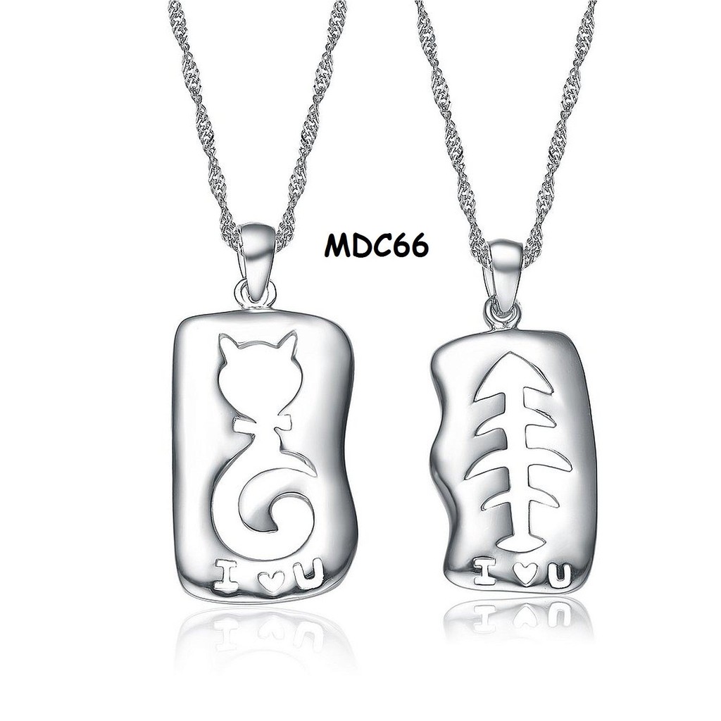 Dây chuyền cặp inox giá rẻ khắc tên MDC66