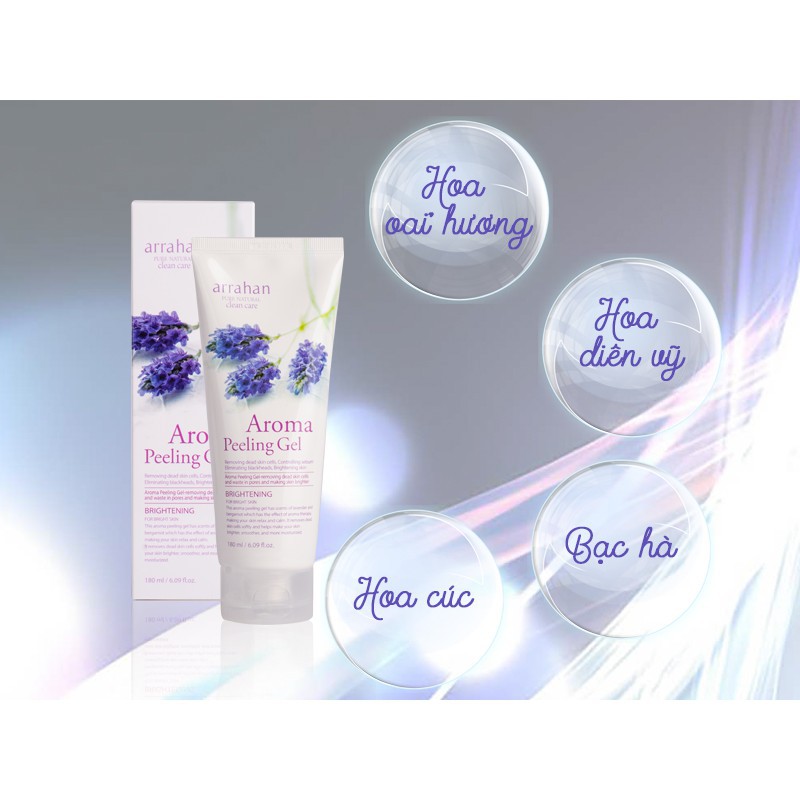 Gel Tẩy tế bào chết Hoa Oải Hương Arrahan Aroma Peeling Gel 180ml - Hàn Quốc Chính Hãng