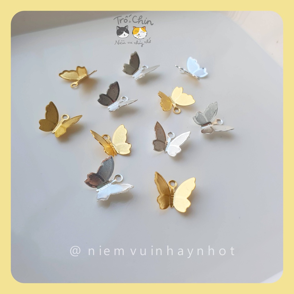 Charm bướm Nabi xinh xinh chất liệu kim loại có sẵn nhiều màu size 10*12mm