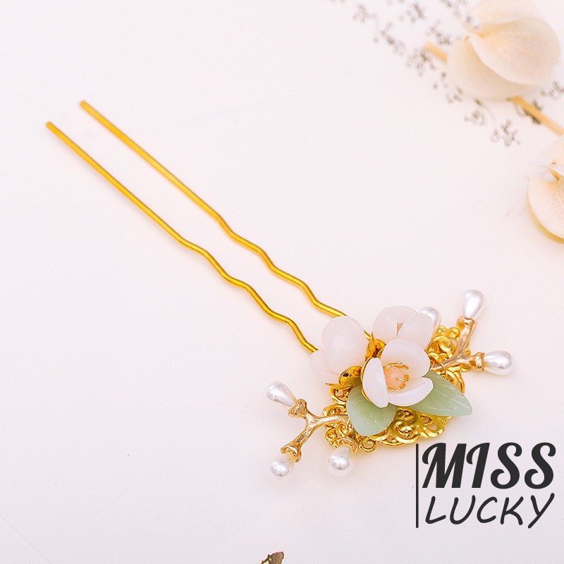 Trâm Cài Tóc Đính Ngọc Trai Phong Cách Cổ Điển Cho Nữ