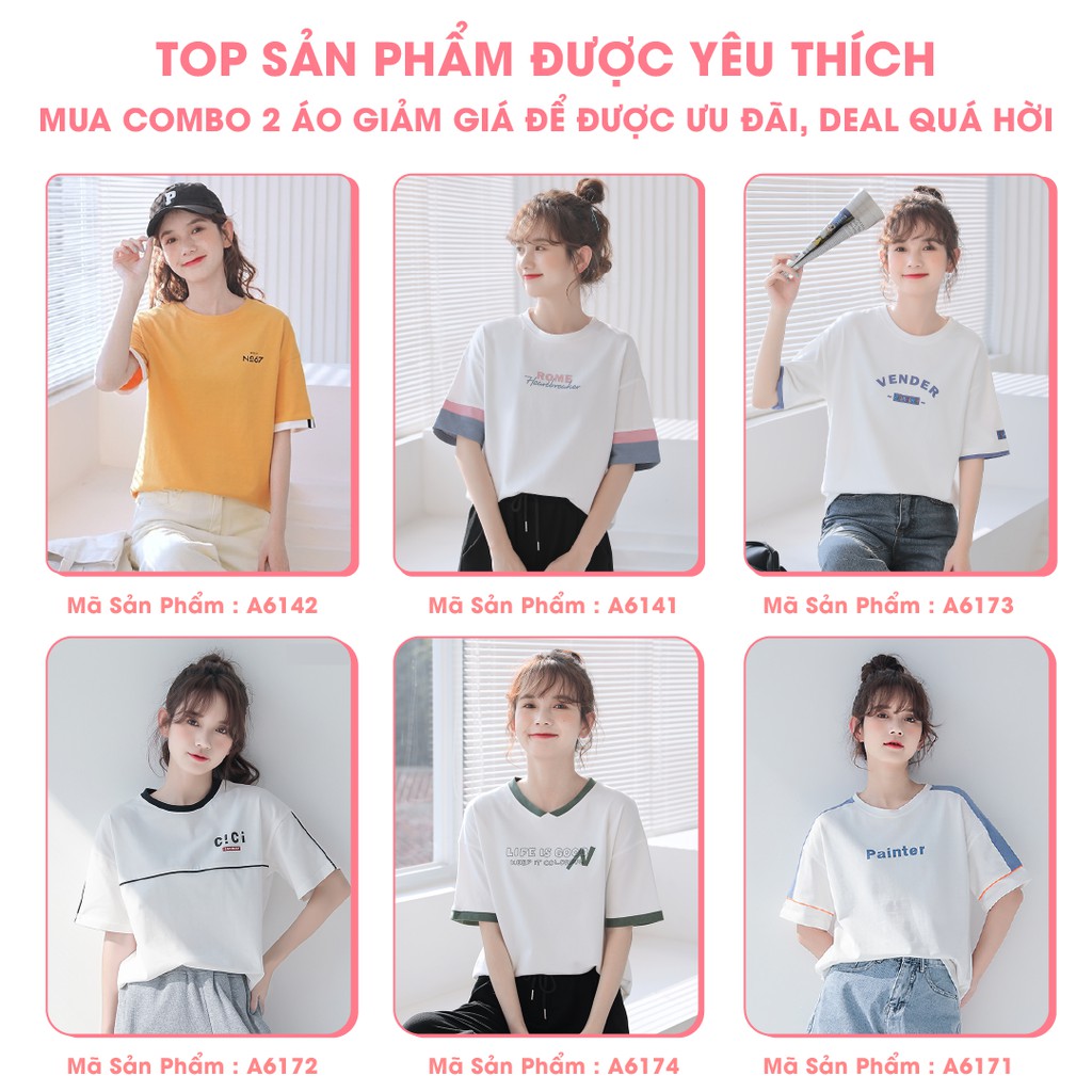 Áo phông nữ tay lỡ form vừa basic GINDY thun chất cotton đẹp co giãn thoáng mát unisex Hàn Quốc A014