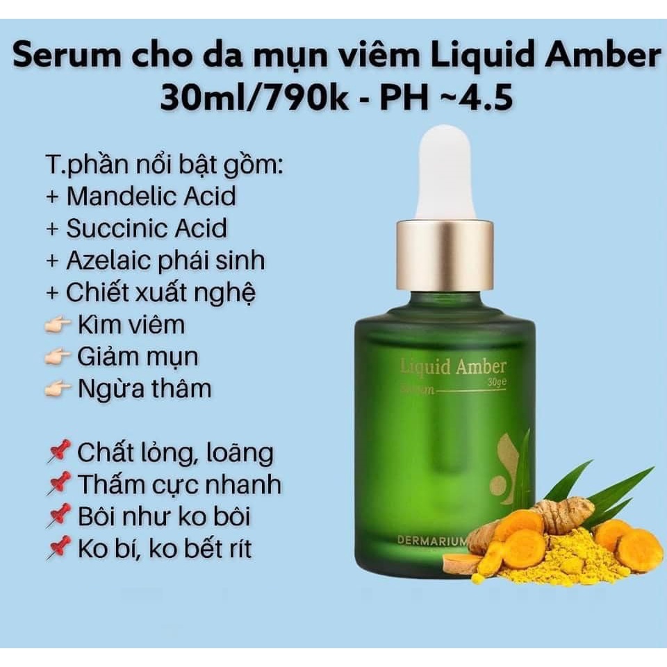 Liquid Amber Dermarium Tinh Chất Giảm Viêm Cho Da Mụn -Tiệm Cô Chi PY