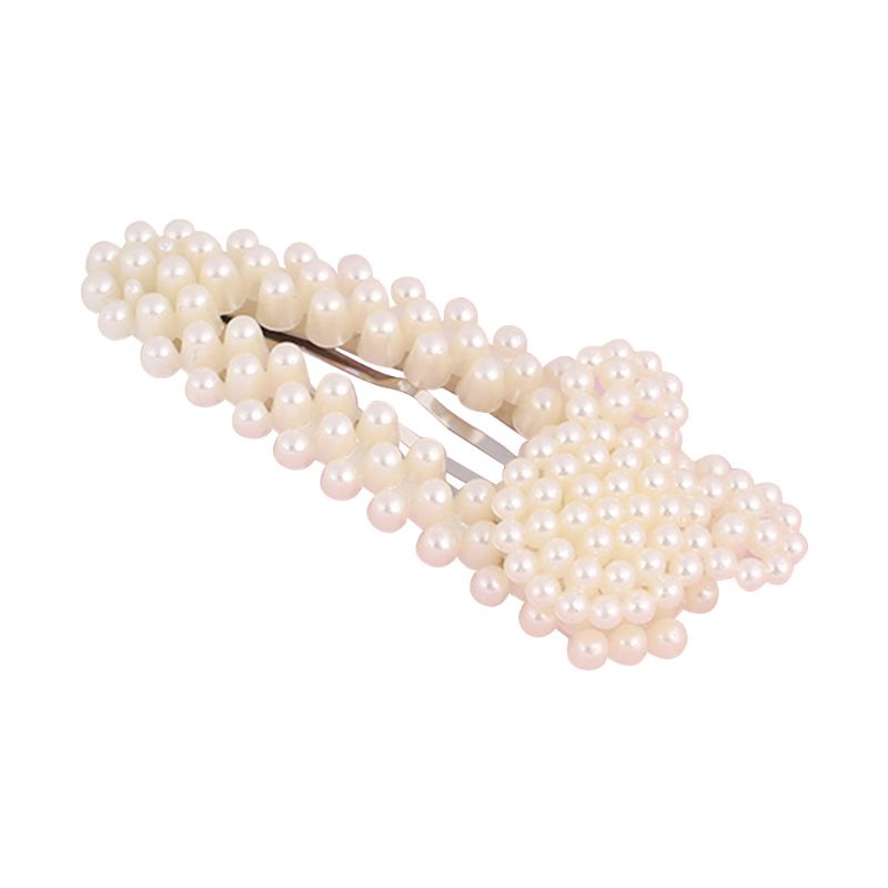 Kẹp Tóc BB Đính Ngọc Trai Giả Hình Học Cho Nữ