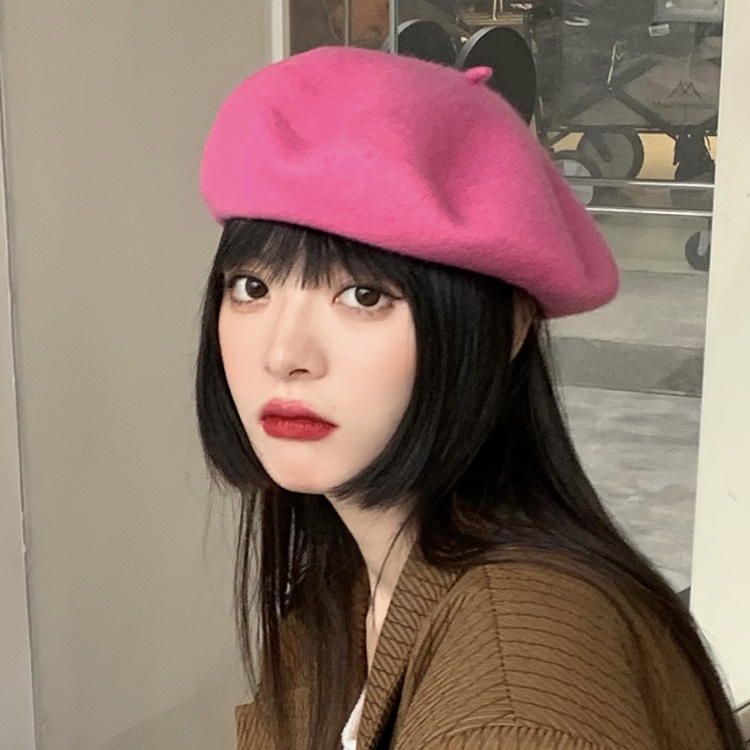 Mũ nồi MG STUDIO vải len 24 màu lựa chọn phong cách cơ bản đơn giản