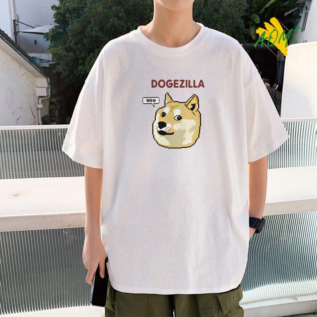 ÁO THUN CẶP ĐÔI UNISEX MEME CẬU VÀNG WOW DOGEZILLA TAY NGẮN TAY LỠ SIÊU HOT