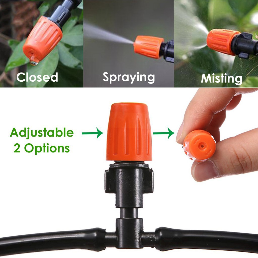 Béc phun sương 1 hướng cam chân nối ống 6mm, 8mm, 16mm, 20mm, 21mm... béc tưới cây tự động, đầu vòi phun sương làm mát