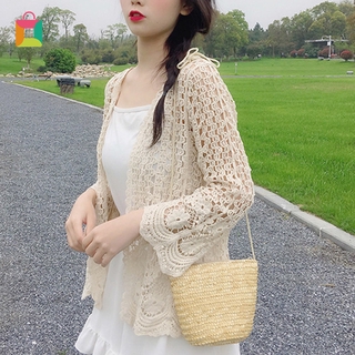 Áo khoác cardigan tay dài phối ren thời trang nữ tính
