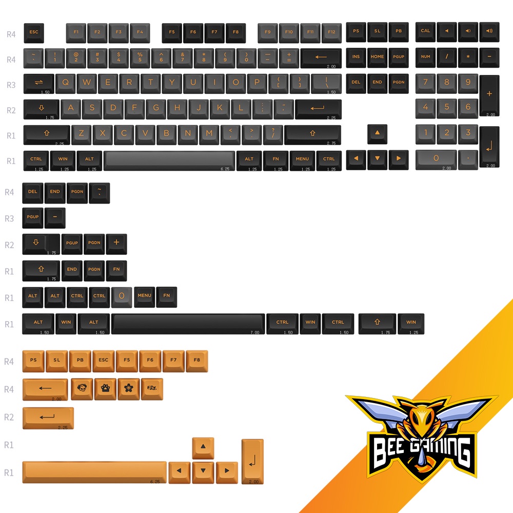 [Mã SKAMSALE03 giảm 10% đơn 200k] Bộ keycap AKKO Black Bronze - Chất liệu PBT Double Shot - 158 nút