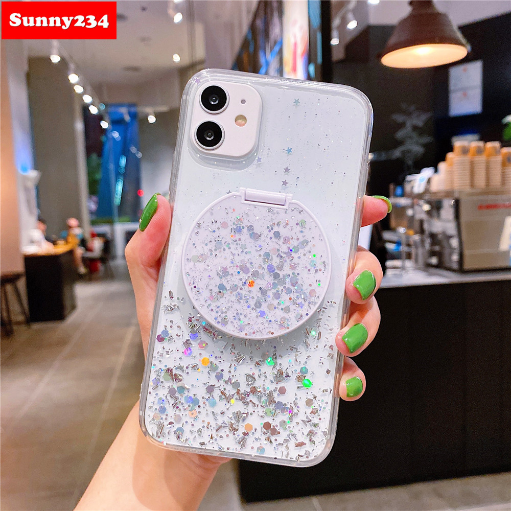 Ốp Điện Thoại Có Gương Trang Điểm Lấp Lánh Cho Iphone 12 Pro Max Iphone 6 6s 7 8 Plus 11 Pro Max