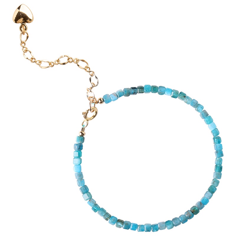 Vòng Đeo Tay Chuỗi Hạt Đá Apatite Tự Nhiên Siêu Cao Cấp Thời Trang Cho Nữ