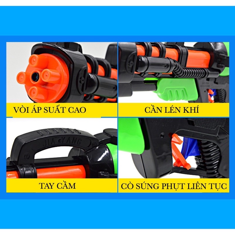 Đồ chơi súng bắn nước nén áp 5 nòng cỡ đại cho bé