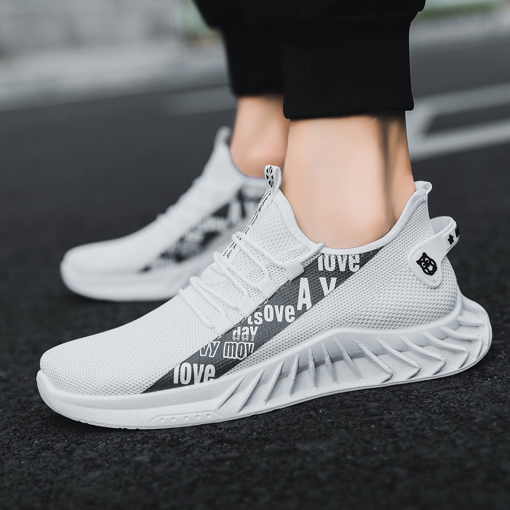 (2 Màu) Giày sneaker nam đế sọc LOVE Hottrend 2021 | BigBuy360 - bigbuy360.vn