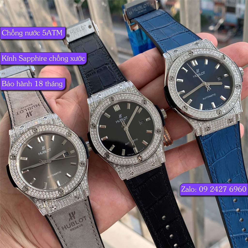 Đồng Hồ Nam HBL Viền Full Đá, Máy Cơ Automatic Nhật, Size 38/42mm, Chống Nước 5ATM [Bảo Hành 18 Tháng - 1 Đổi 1 15 Ngày] | BigBuy360 - bigbuy360.vn