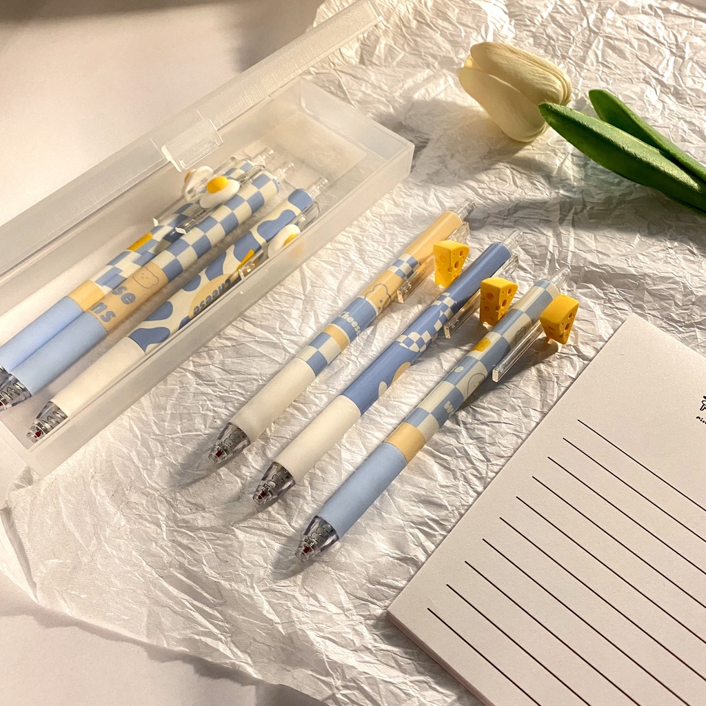 Bút gel bấm Umei Sea Salt & Cheese nắp cài trứng,cheese ngòi kim mực đen BUM-2675