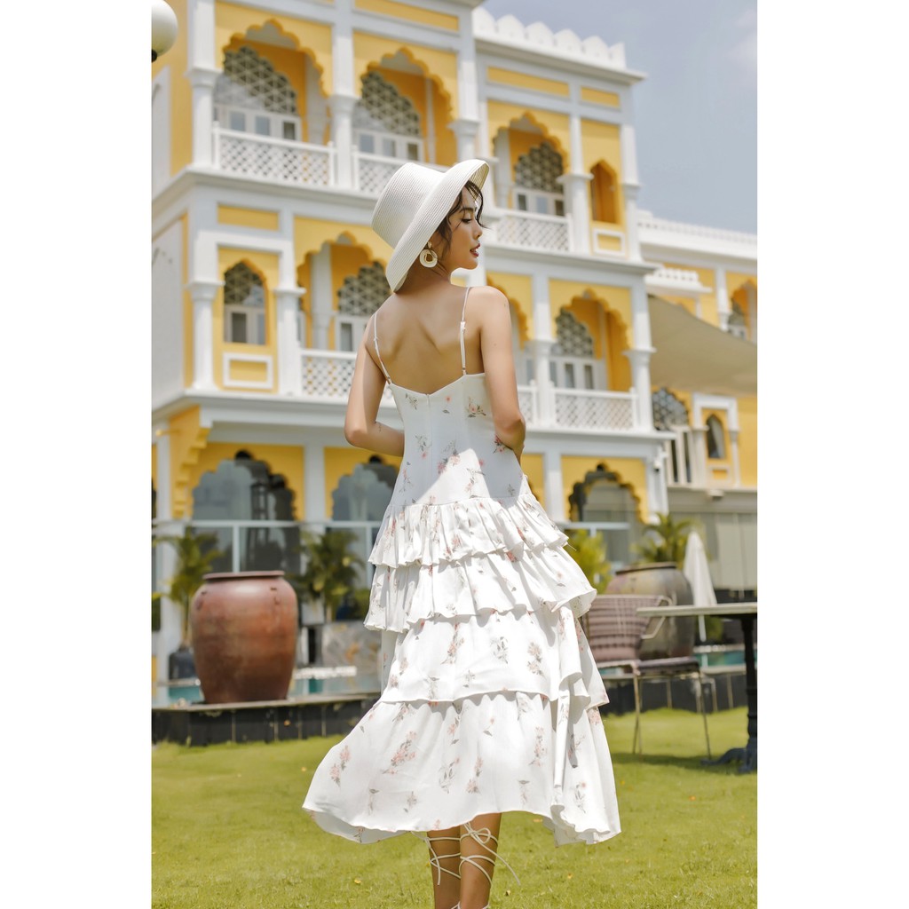 [Mã SKAMSALEP6 giảm 10% tối đa 100K đơn 150K] SÒ VINTAGE - KISSIE Đầm hoa hai dây nhiều tầng | BigBuy360 - bigbuy360.vn