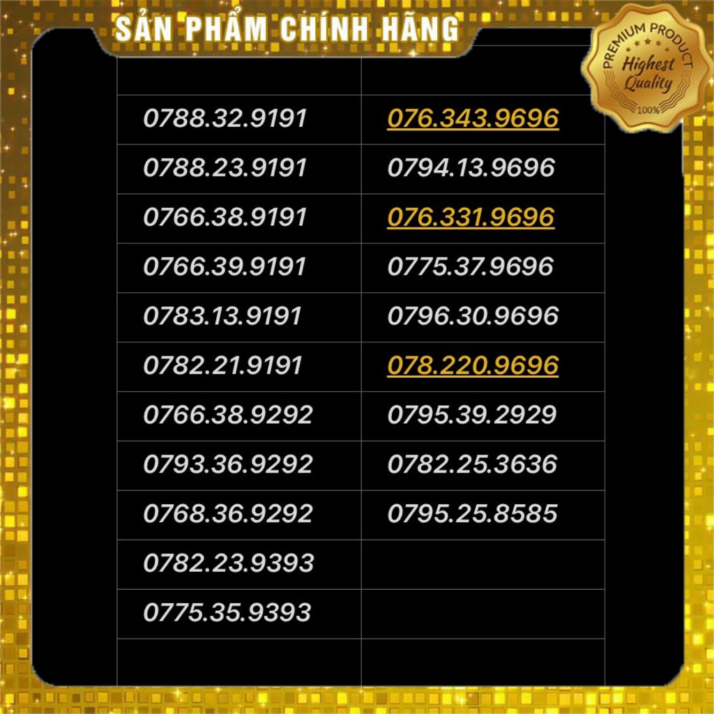 Sim mobifone số đẹp đồng giá (c3l1)