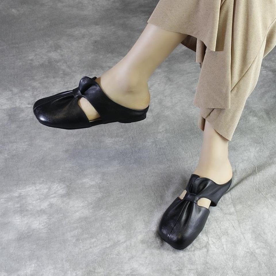 ♠☆Dép Da Đế Mềm Mũi Tròn Thiết Kế Cỡ Lớn Thời Trang Trẻ Trung | BigBuy360 - bigbuy360.vn