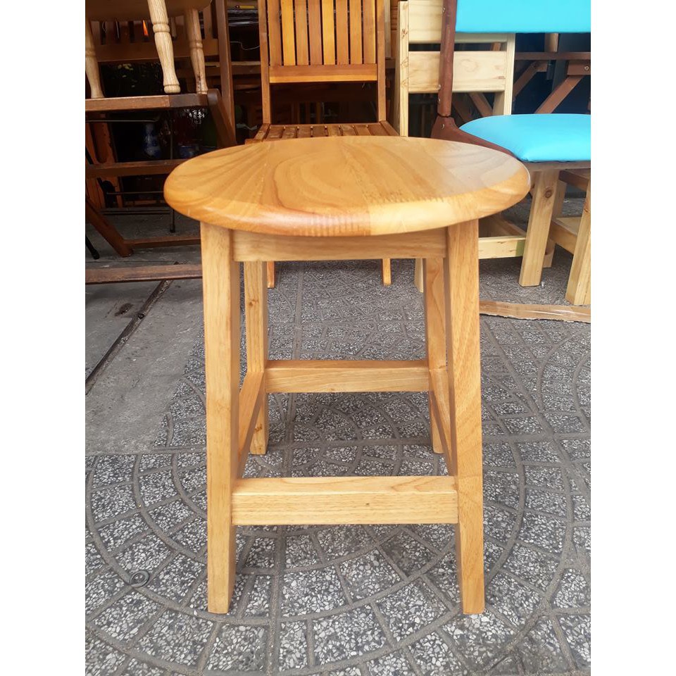 Ghế ngồi cafe SEADECOR đôn chân thang gỗ tự nhiên kích thước 28x45cm, phù hợp quán coffe, trang trí ban công