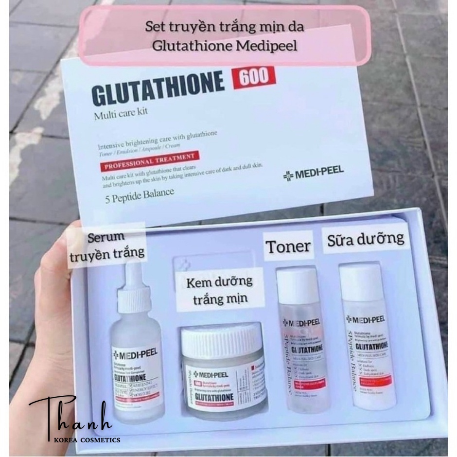 Bộ Sản Phẩm Dưỡng Trắng, Cấp Ẩm Medipeel Bio-Intense Glutathione 600 Multi Care Kit gồm 4 Sản Phẩm Hàn Quốc