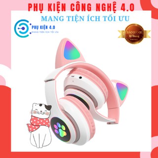 Tai Nghe Bluetooth Mèo Chụp Có Đèn Led