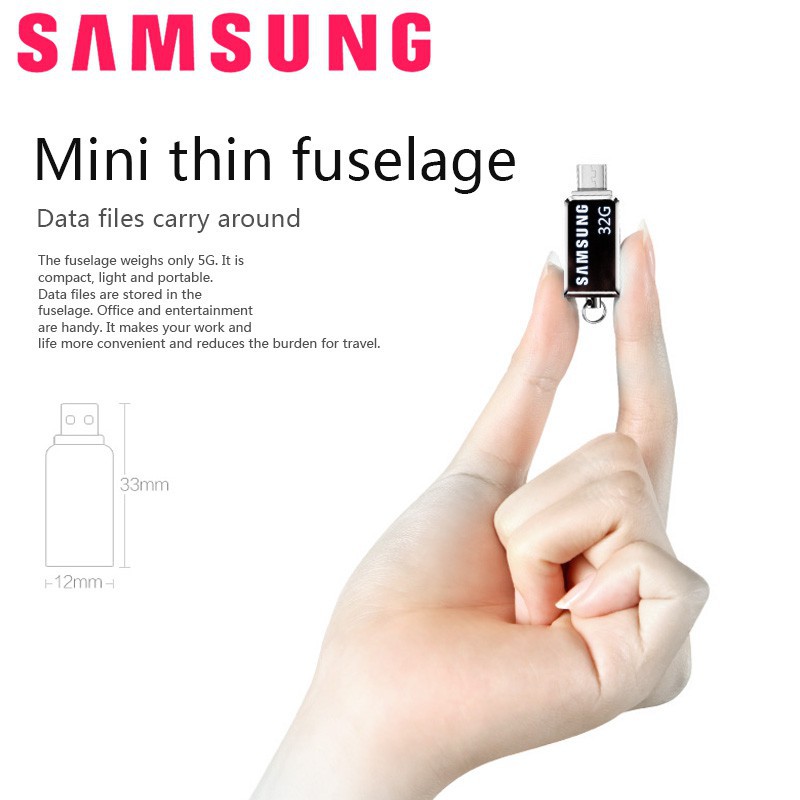 Ổ đĩa Flash USB Samsung 128GB OTG 2 trong 1 nhỏ gọn chất lượng cao