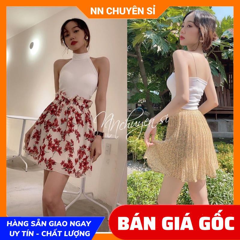 CHÂN VÁY HOA NGẮN CỰC XINH SLE85 ⚡100% ẢNH THẬT⚡ VÁY HOA XÒE