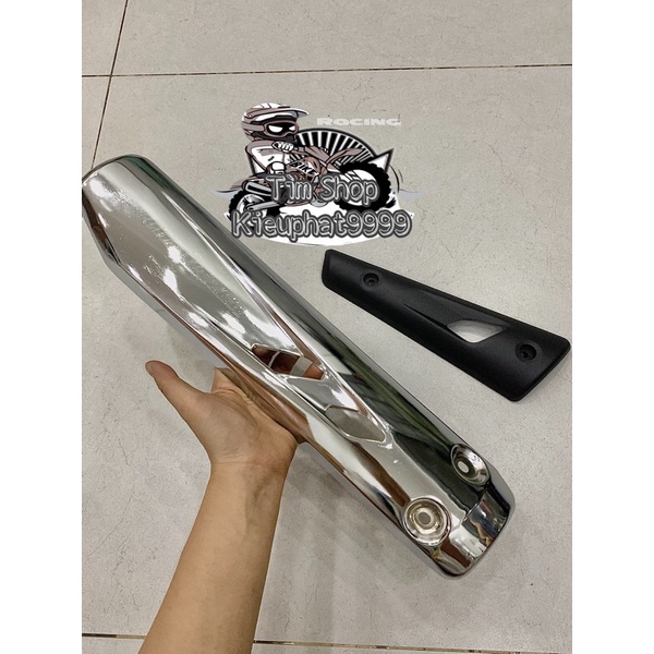 Ốp pô che Pô Exciter 2010 Inox và Đen Giá 2 Miếng