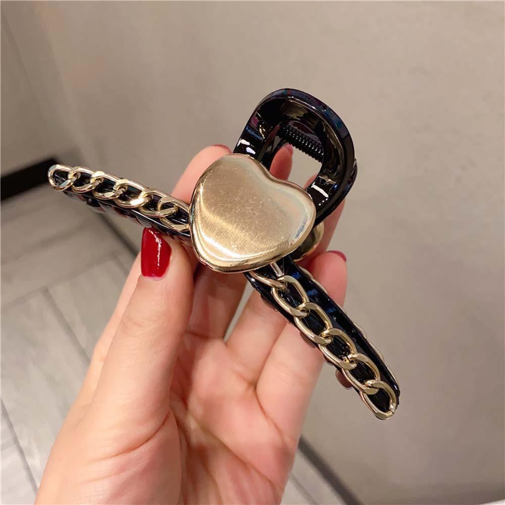 Kẹp Tóc Càng Cua Đính Nơ Bằng Nhựa Màu Đen Phong Cách Retro Cá Tính