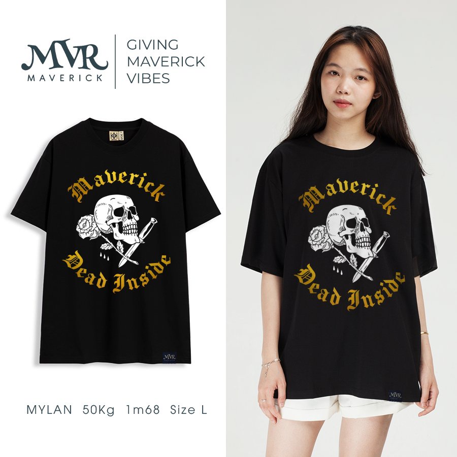 Áo thun nam nữ tay lỡ Cotton thoáng mát Maverick ngầu hoa hồng ghét ngày lễ tình nhân MVR KK3948