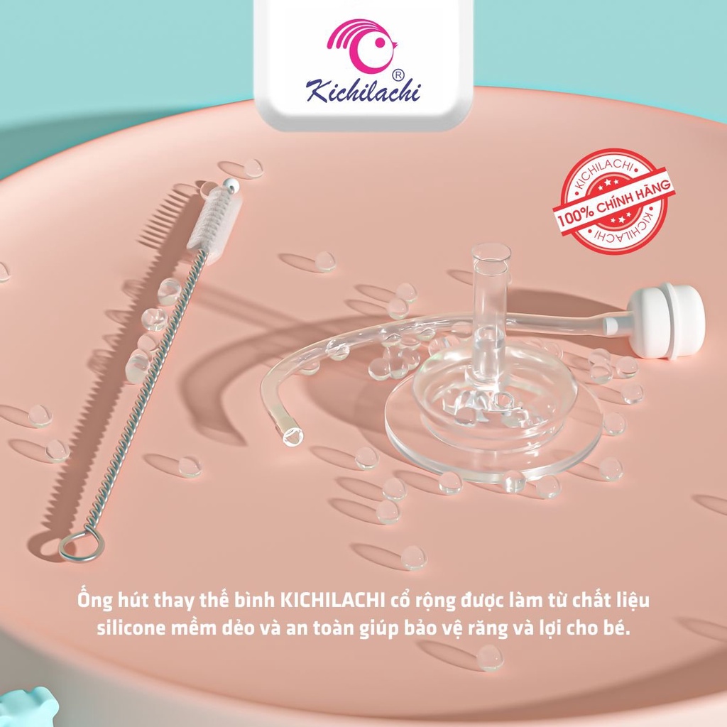 Ống Hút Bình Tập Uống Cho Bé Kichilachi, Ống Hút Thay Thế Của Bình Tập Uống 360độ Có Chống Sặc Cho Bé