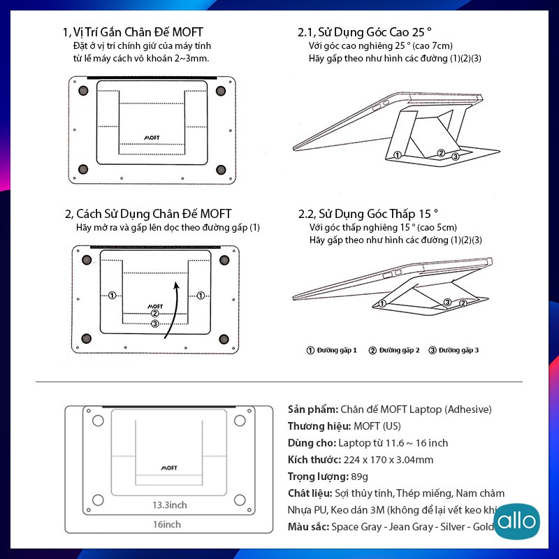 Đế Nâng Tản Nhiệt Macbook Siêu Mỏng Moft Stand x DesignNest | WebRaoVat - webraovat.net.vn