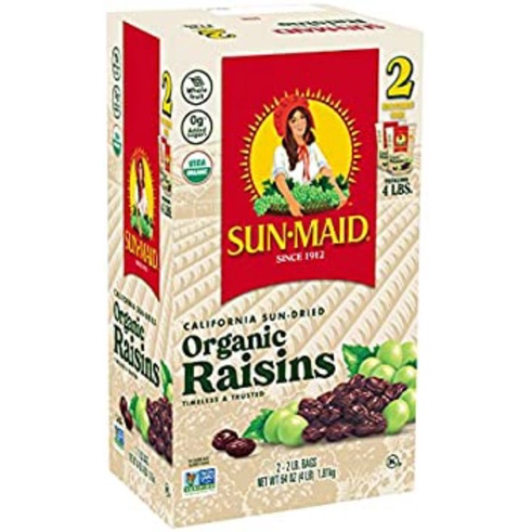 (Hàng air Mỹ - Date 2023) Nho khô 907g Organic SUNMAID Raisins
