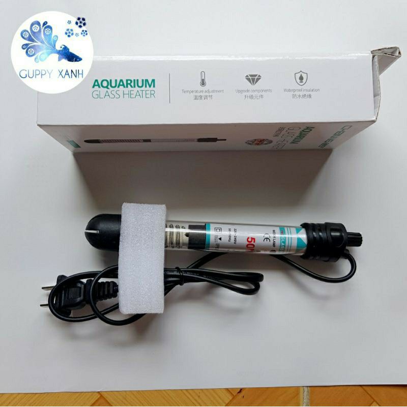 Sưởi Nhiệt Độ Cho Hồ Cá Cảnh, Sưởi Thủy Tinh Chuẩn, Chính Xác 50w, 100w, 200w, 300w- Milo Guppy