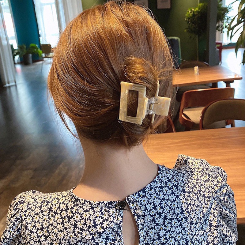 Kẹp tóc càng cua vuông Hagu 381 kẹp tóc hàn quốc hot trend nhiều màu cực xinh