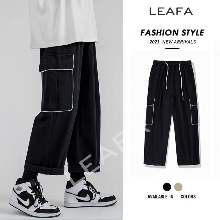 ✥Quần kaki Ống Rộng Nam Nữ Outfits Suông Unisex Túi Hộp Phong Cách Hàn Quốc Thời Trang LEAFA QKK02