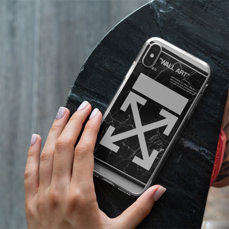 Ốp lưng ốp đt iphone off-white trên nền đá cẩm thạch yểu điệu Iphone 7/7Plus đến 12/12 Promax OFFPOD00019