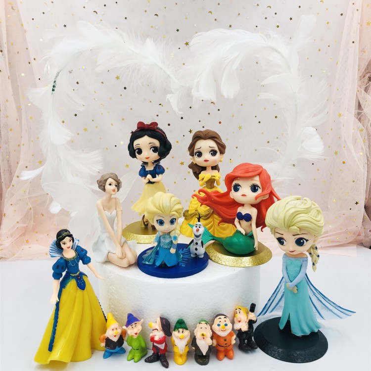 Đồ Chơi Mô Hình Nhân Vật Công Chúa Bạch Tuyết Elsa Anna Belle Lọ Lem Alice Nàng Tiên Cá