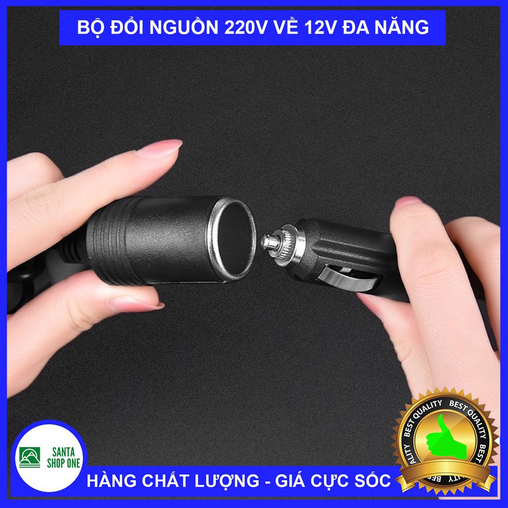 Bộ Adapter Chuyển Đổi Điện AC 220V Sang DC 12V Dùng Cho Máy Bơm, Máy Hút Bụi Ô Tô Xe Hơi 60W -VUADOCHOI